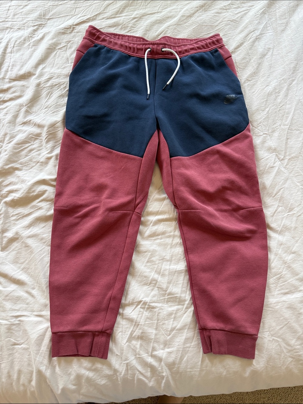 Nike Kids Two-Tone Joggers - Navy and Burgundy
